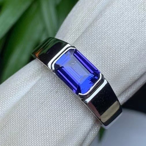 14k Gold 1.34 Ct Natural Tanzanite & Men¡¯s Ring - 6