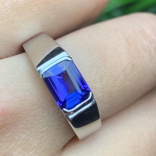 14k Gold 1.34 Ct Natural Tanzanite & Men¡¯s Ring - 7