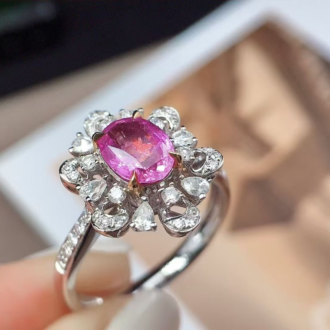 14k Gold 1.51 Ctw Natural Sapphire & Diamond Ring - 3