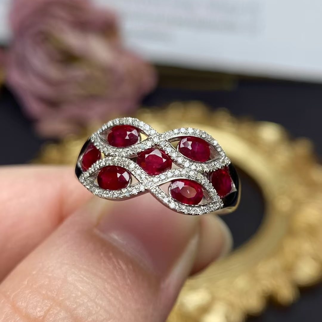 14k Gold 2.5 Ct Natural Ruby & Diamond Ring - 2