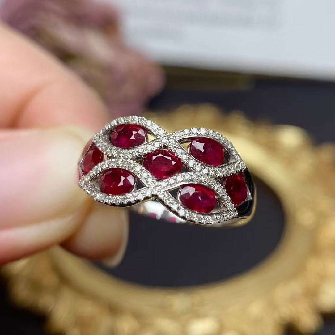 14k Gold 2.5 Ct Natural Ruby & Diamond Ring - 5