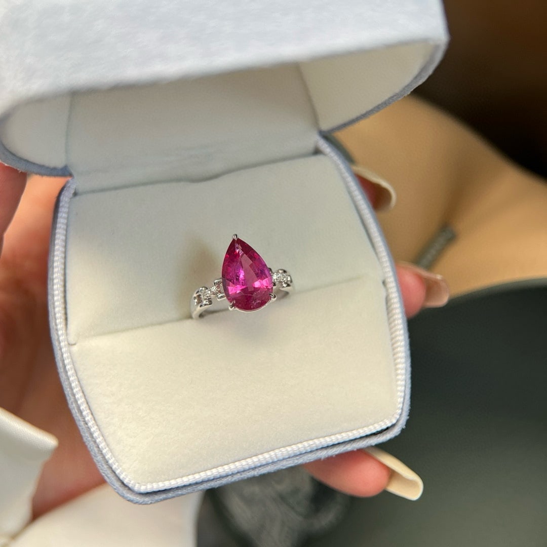 14k Gold 3.53 Ctw Natural Tourmaline & Diamond Ring - 3