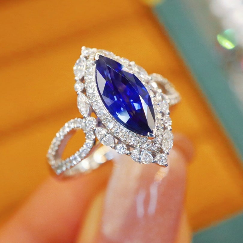 14k Gold 1.93 Ctw Natural Sapphire & Diamond Ring - 2