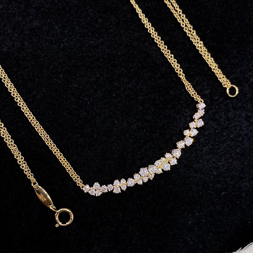 14k Gold 0.70 Ct Natural H Diamond Necklace (1 of 6)