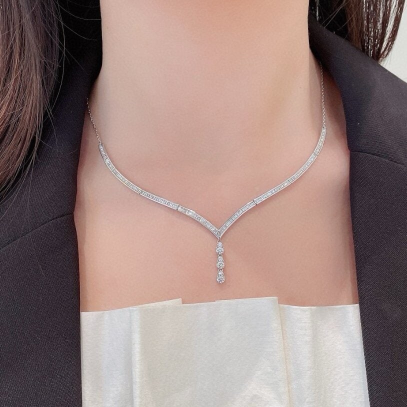 14k Gold 1.30 Ctw Natural H Diamond Necklace - 2