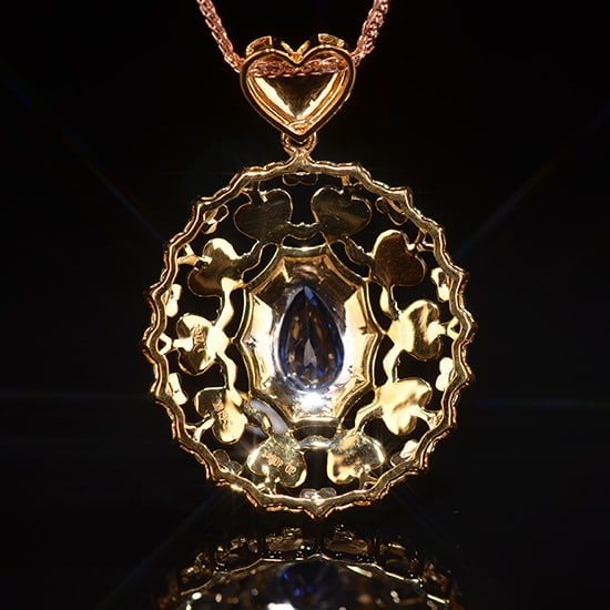 14k Gold 1.62 Ctw Natural Sapphire & Diamond Pendant( Without Chain ) - 5