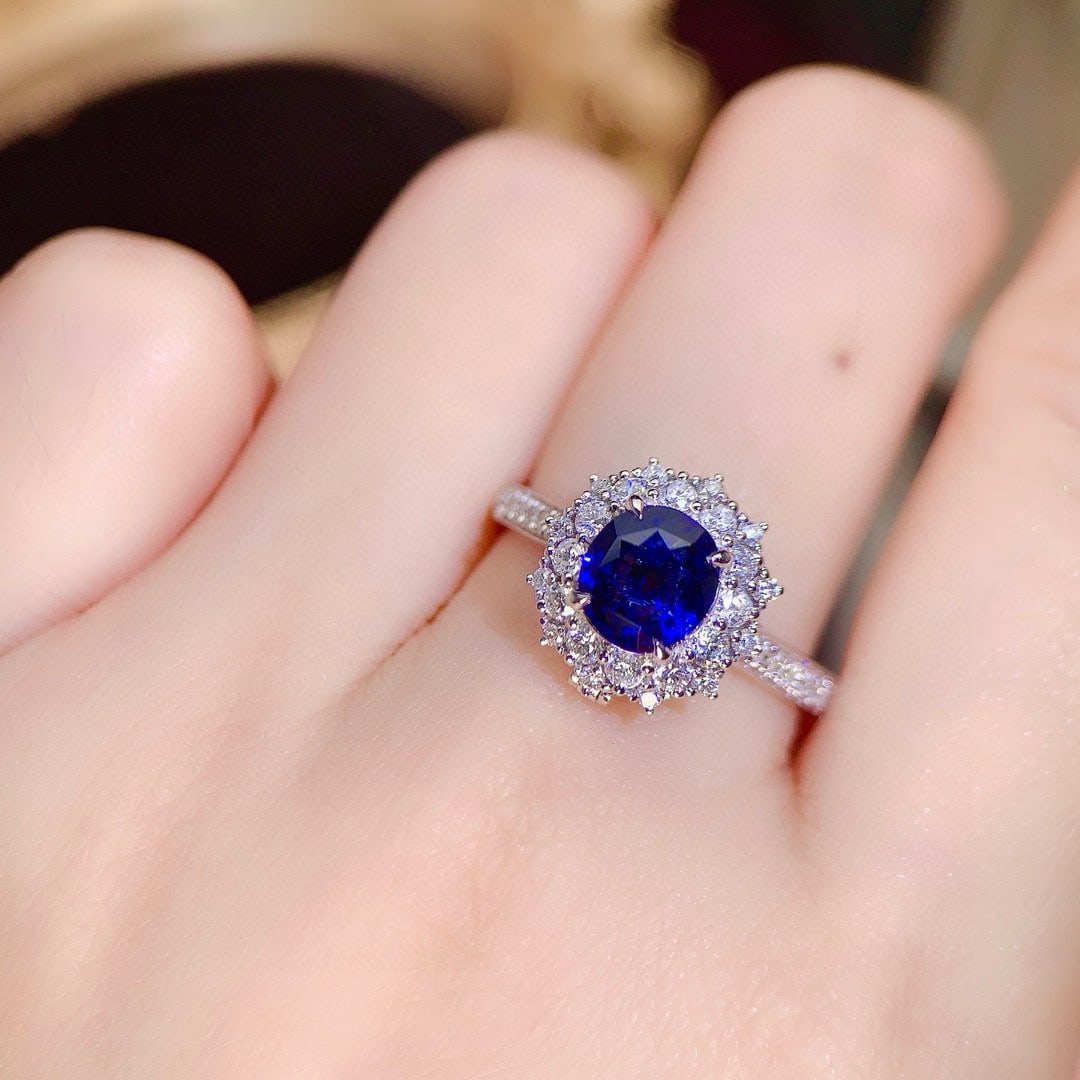 14k Gold 2.60 Ctw Natural Sapphire & Diamond Ring/pendant( Without Chain ) - 7