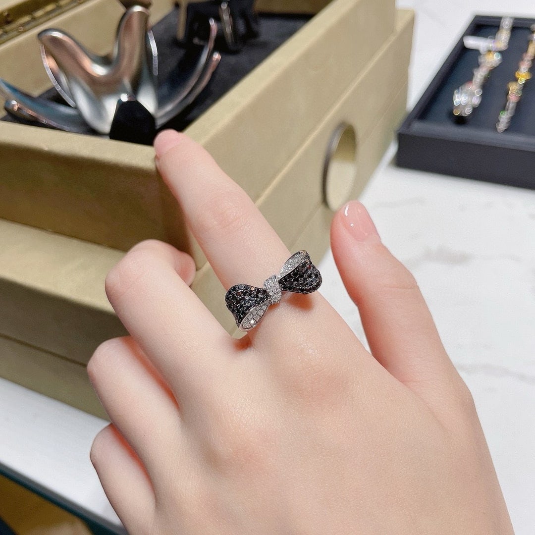 14k Gold 0.82 Ct Natural Black Diamond & Diamond Ring - 3