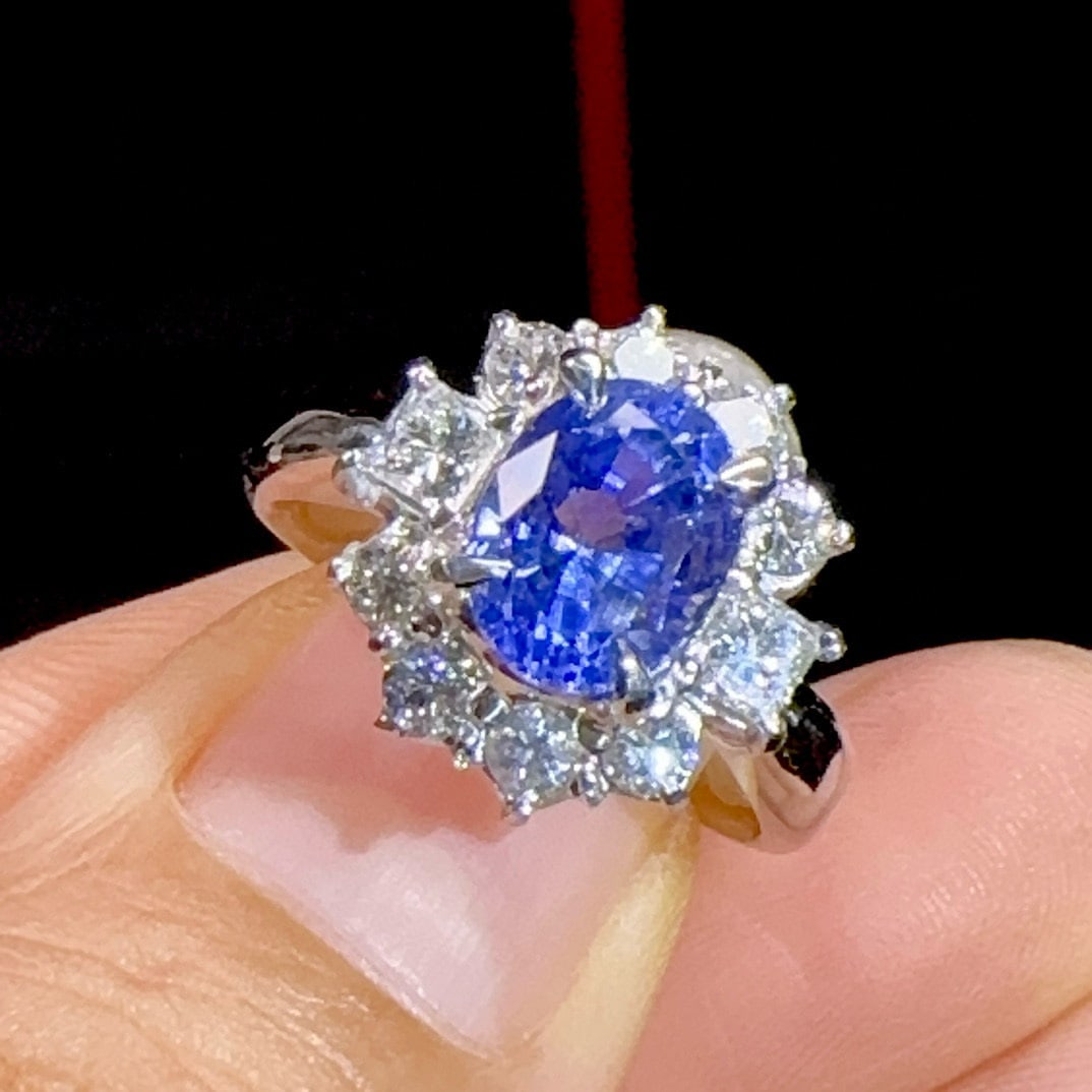 14k Gold 3.38 Ctw Natural Sapphire & Diamond Ring - 5