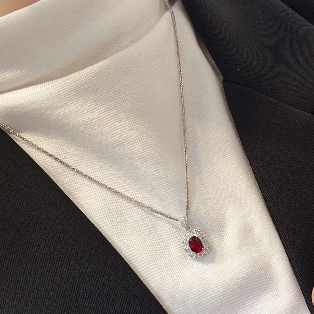 14k Gold 1.05 Ct Vivid Red Natural Ruby & Diamond Pendant( Without Chain ) - 6