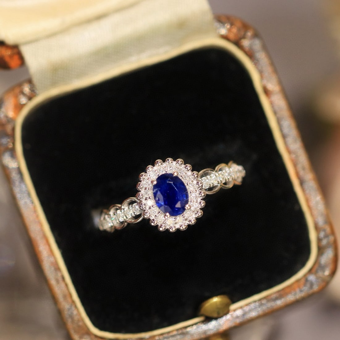 14k Gold 0.76 Ctw Natural Sapphire & Diamond Ring - 3