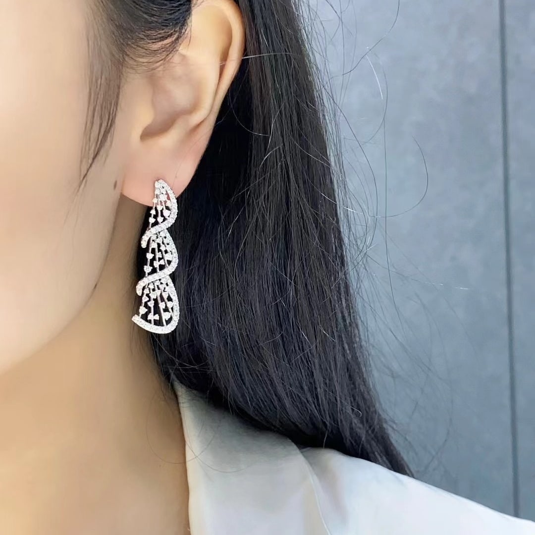 14k Gold 2 Ct Natural H Diamond Earrings - 2