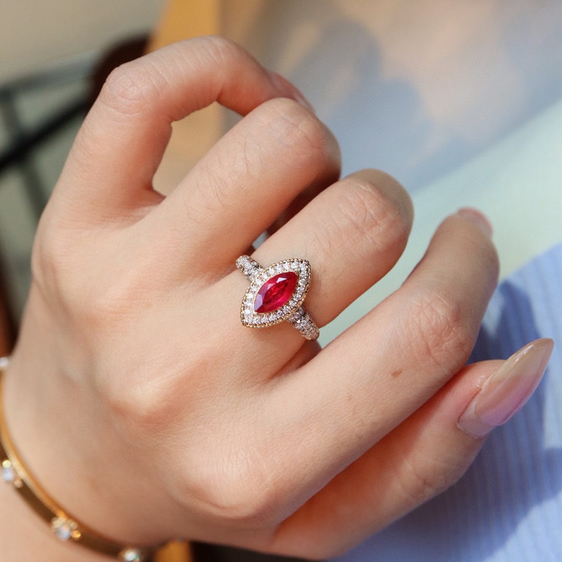 14k Gold 1.42 Ctw Natural Ruby & Diamond Ring - 3