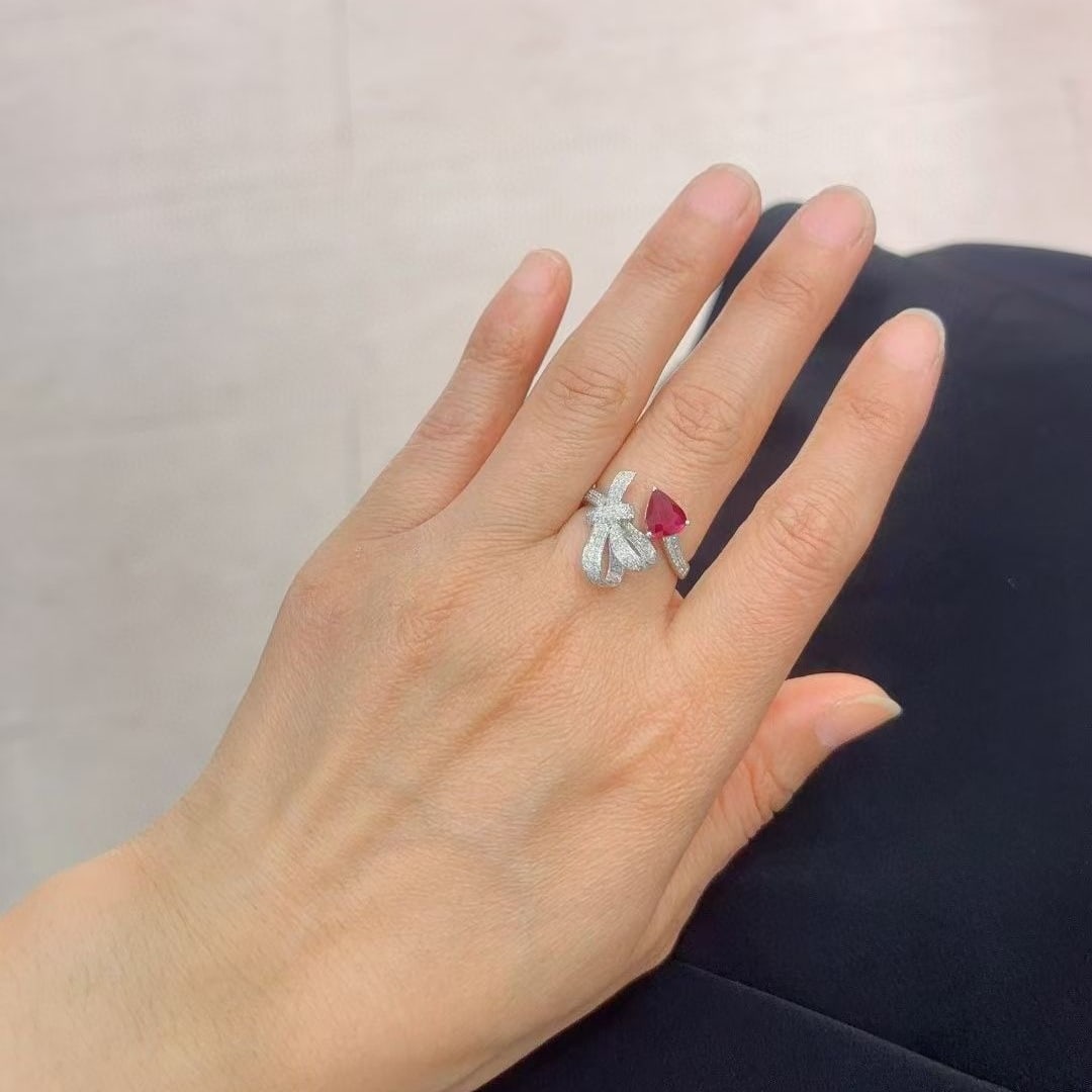 14k Gold 1.15 Ct Natural Ruby & Diamond Ring - 3