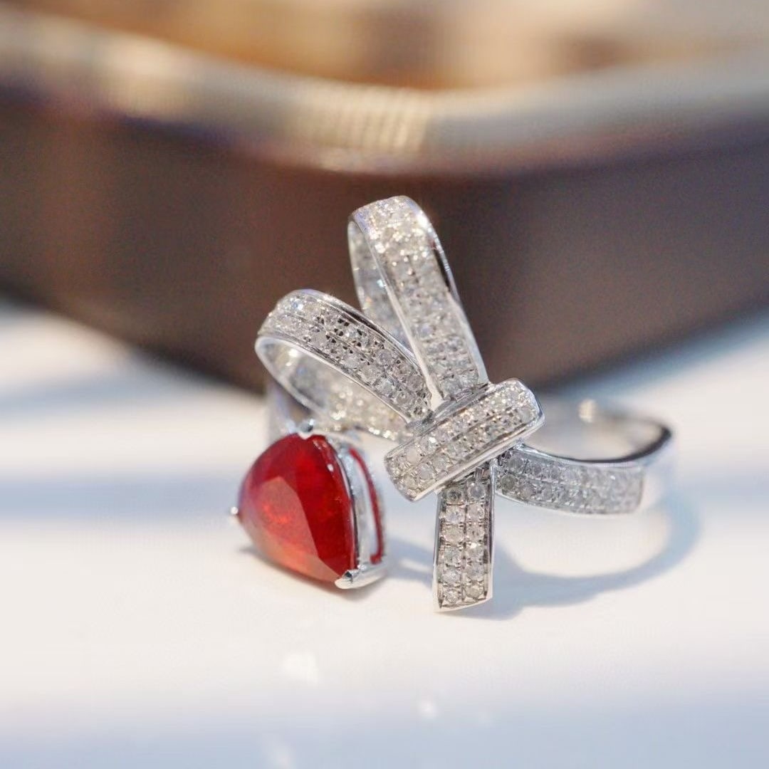 14k Gold 1.15 Ct Natural Ruby & Diamond Ring - 5