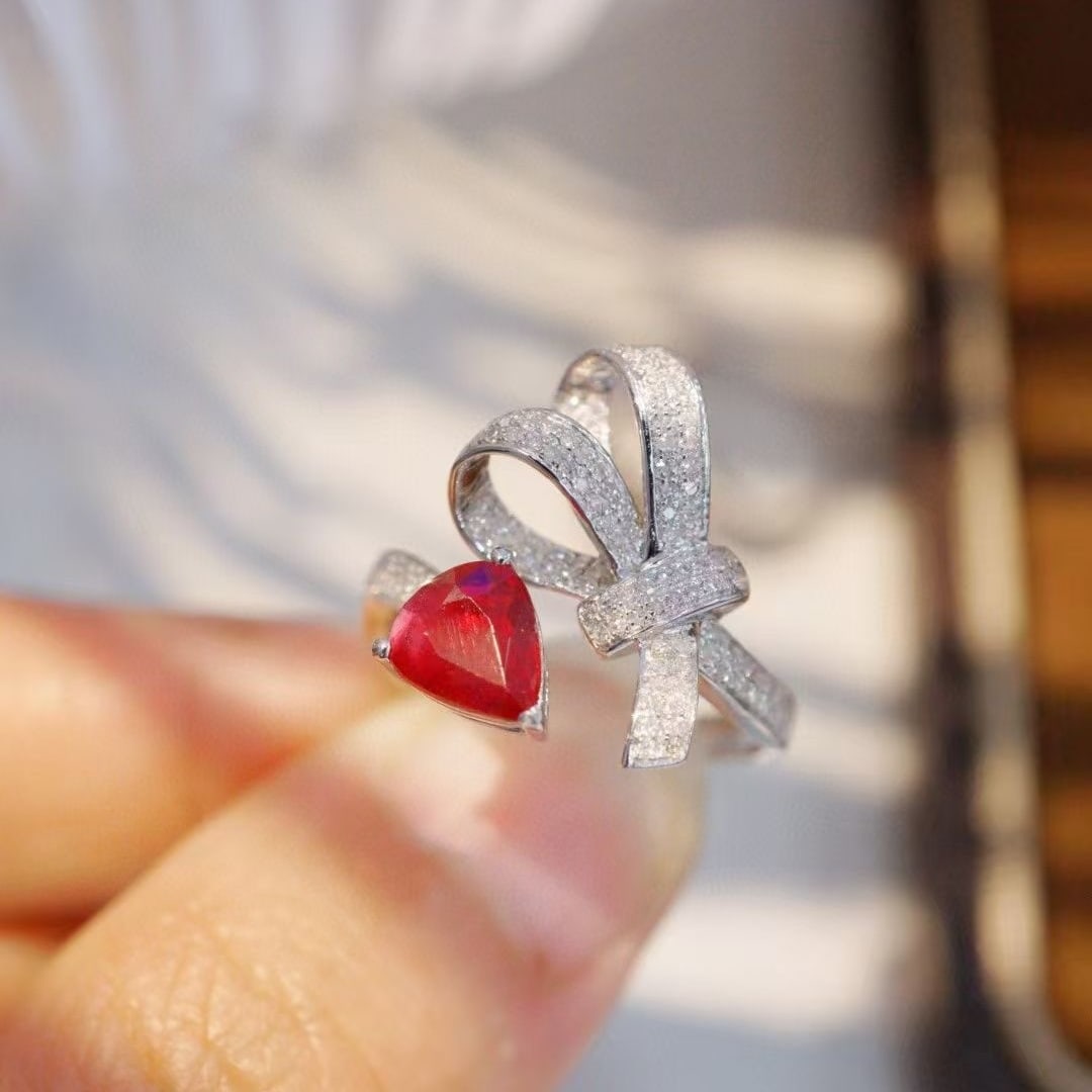 14k Gold 1.15 Ct Natural Ruby & Diamond Ring - 6