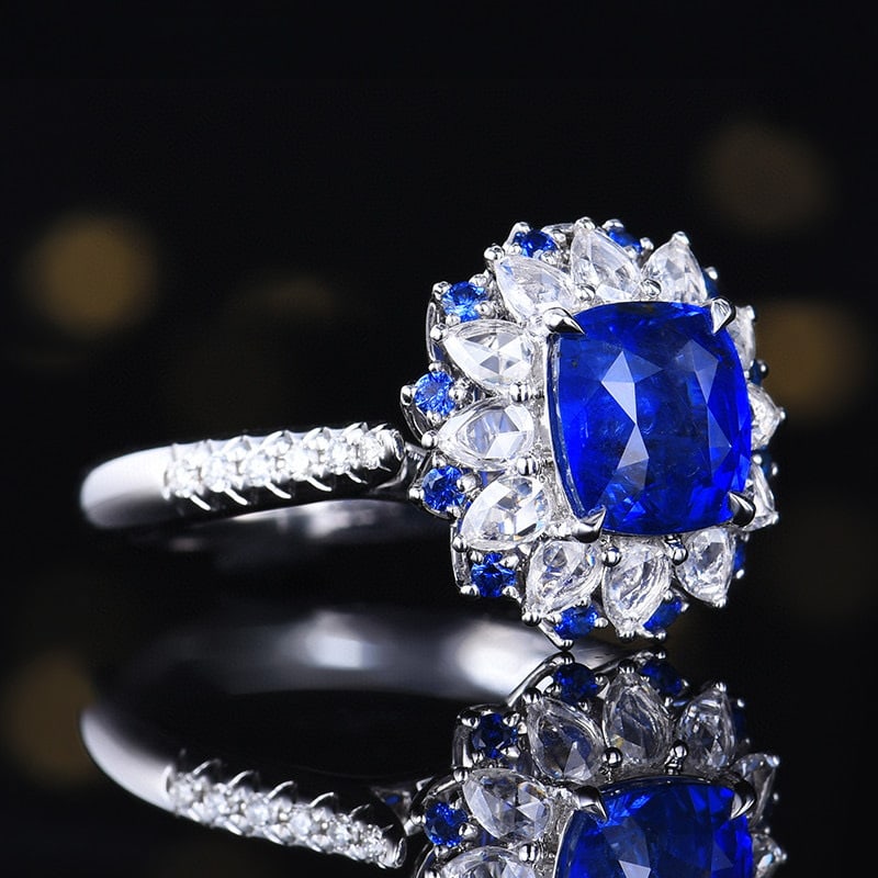 14k Gold 2.56 Ctw Natural Sapphire & Diamond Ring/pendant( Without Chain ) - 3