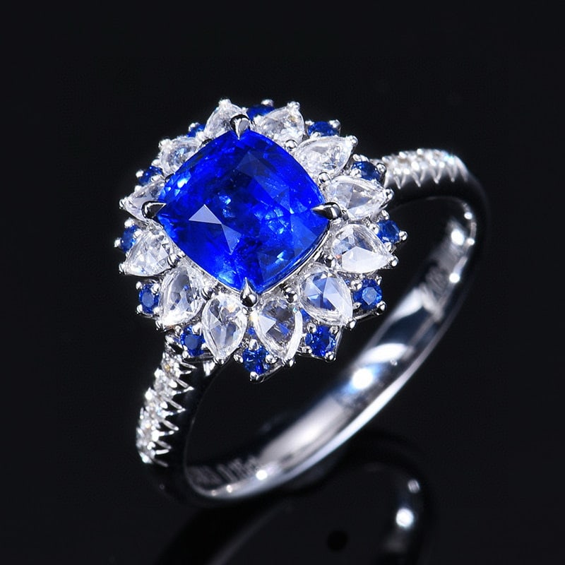 14k Gold 2.56 Ctw Natural Sapphire & Diamond Ring/pendant( Without Chain ) - 6