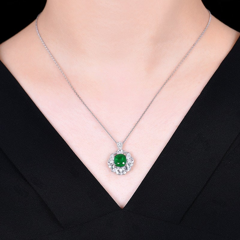 14k Gold 6.60 Ctw Vivid Green Natural Emerald & Sapphire Ring/pendant( Without Chain ) - 8