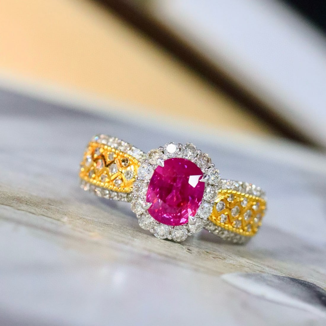 14k Gold 1.46 Ctw Natural Ruby & Diamond Ring (1 of 7)