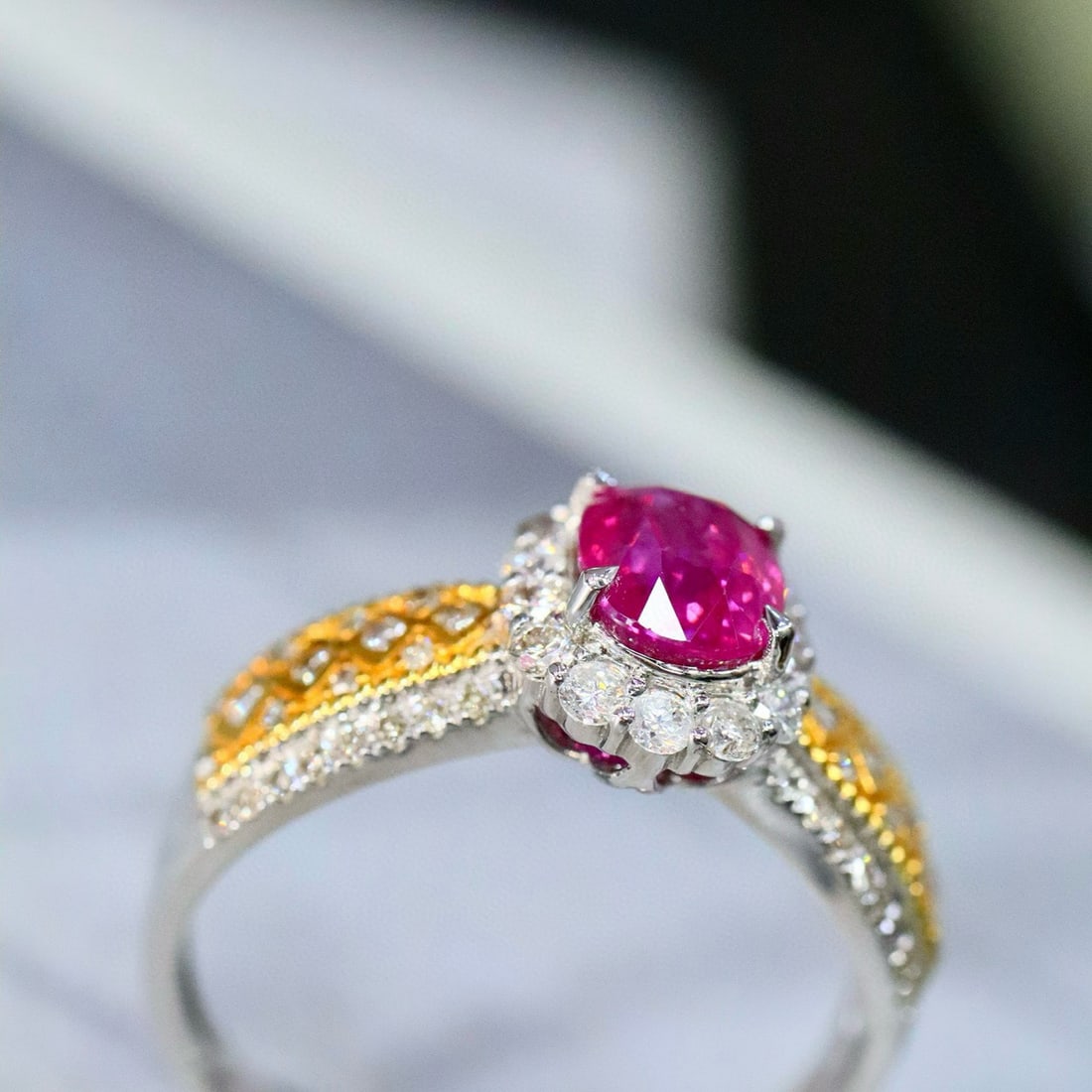 14k Gold 1.46 Ctw Natural Ruby & Diamond Ring - 4