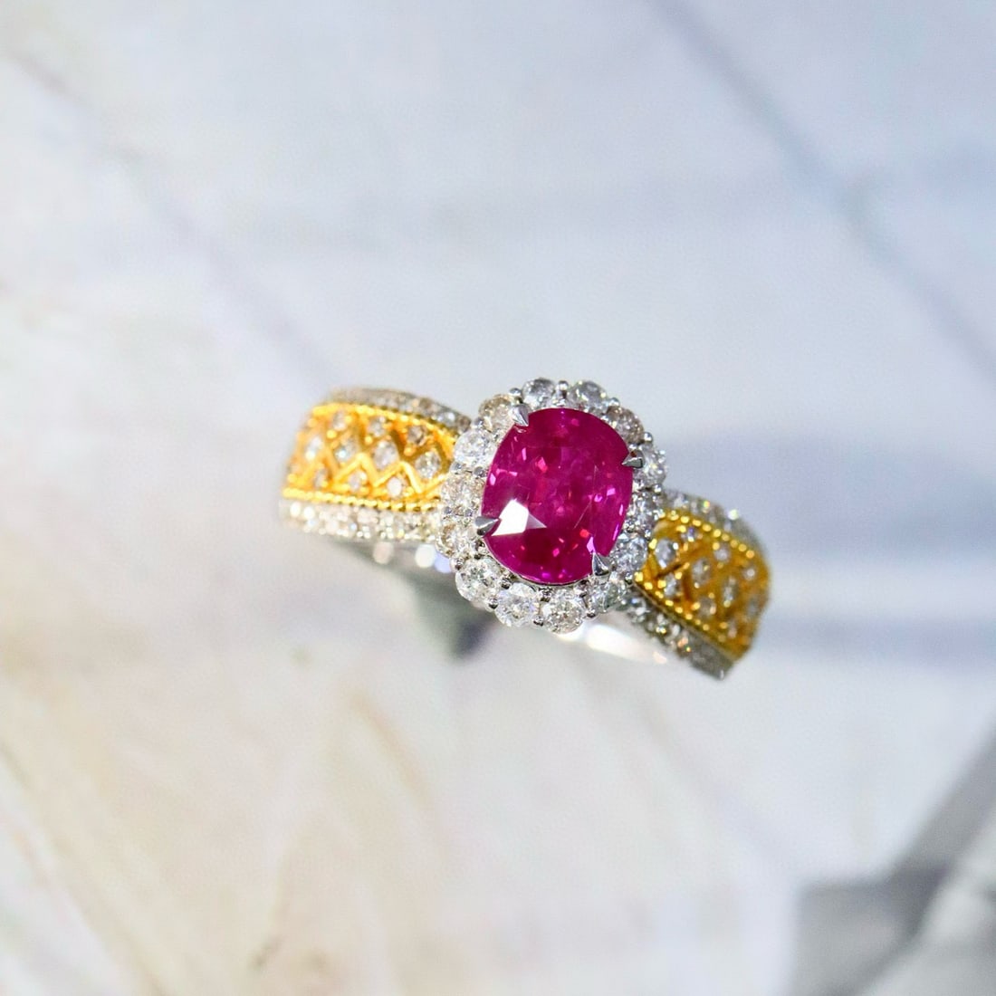 14k Gold 1.46 Ctw Natural Ruby & Diamond Ring - 5