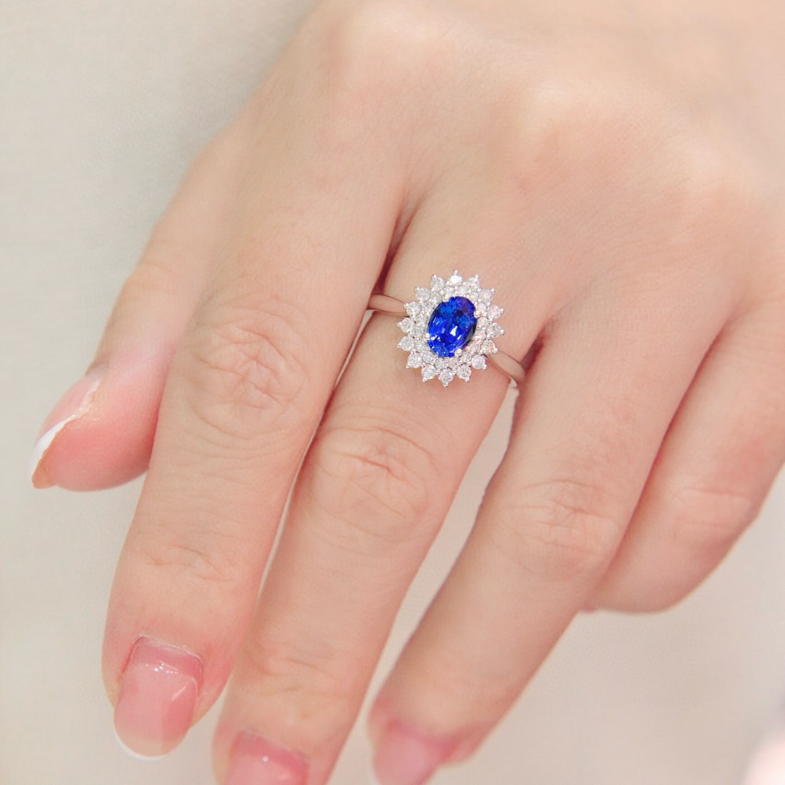 14k Gold 1.60 Ctw Natural Sapphire & Diamond Ring - 5