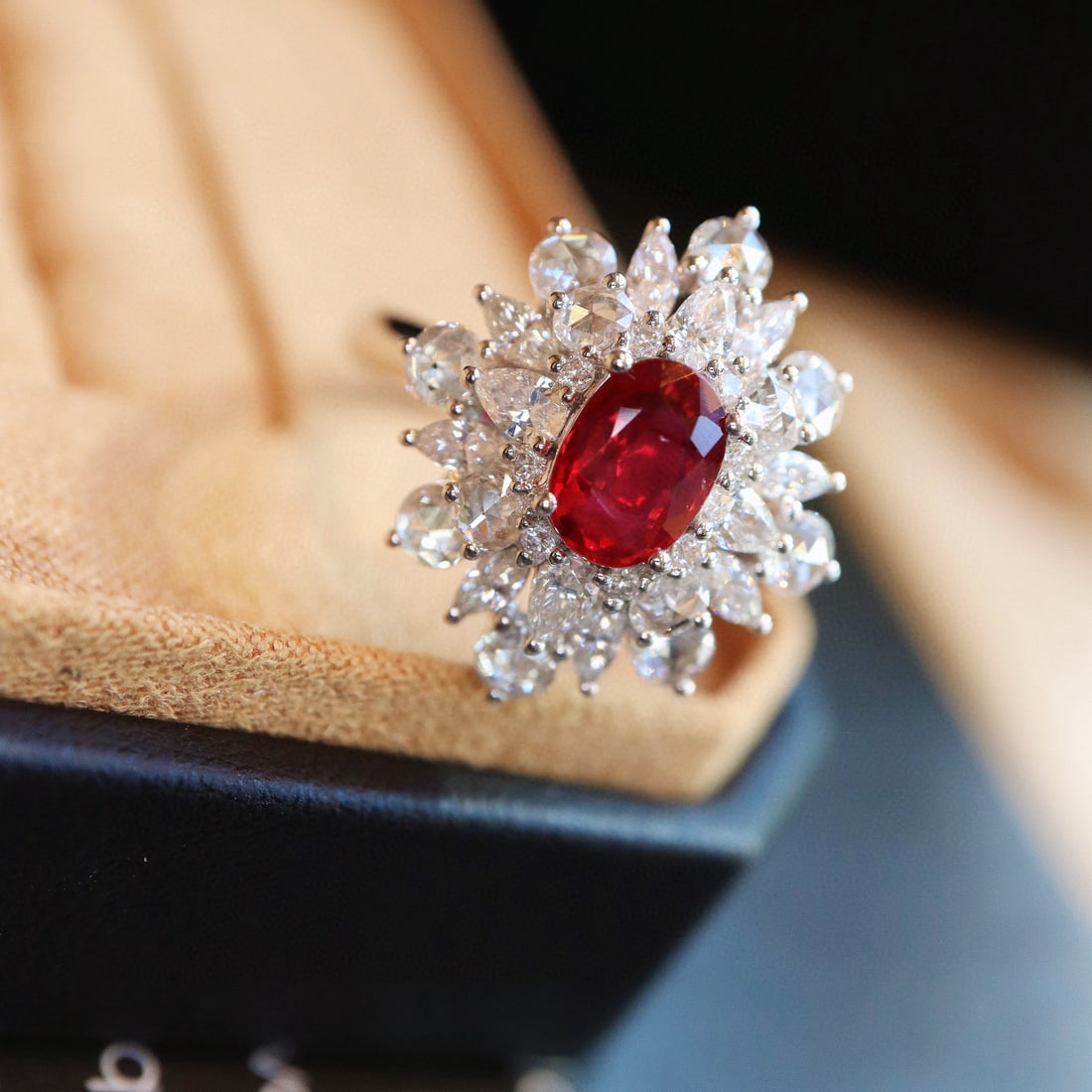 14k Gold 2.19 Ctw Natural Ruby & Diamond Ring - 3