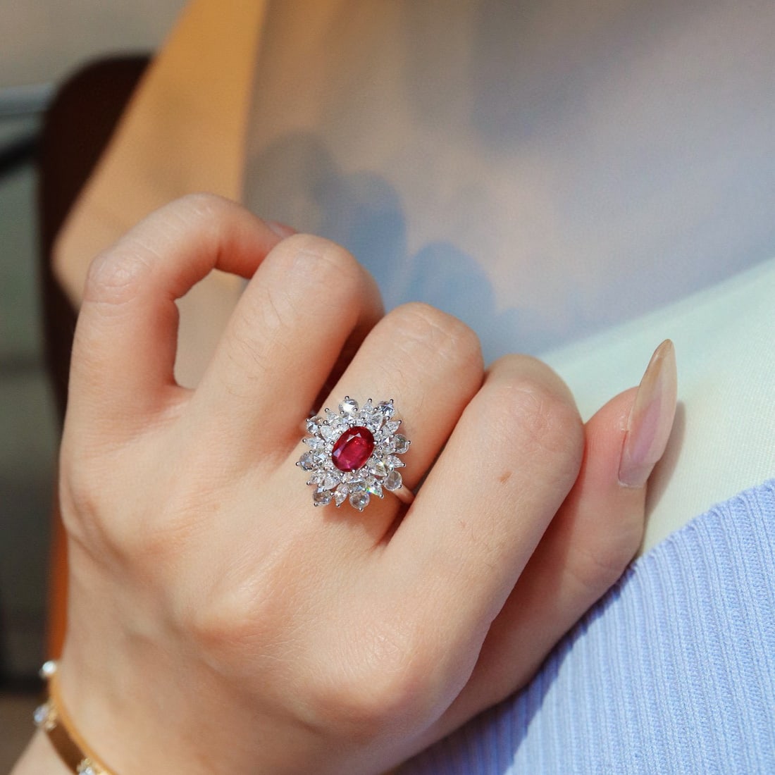 14k Gold 2.19 Ctw Natural Ruby & Diamond Ring - 6