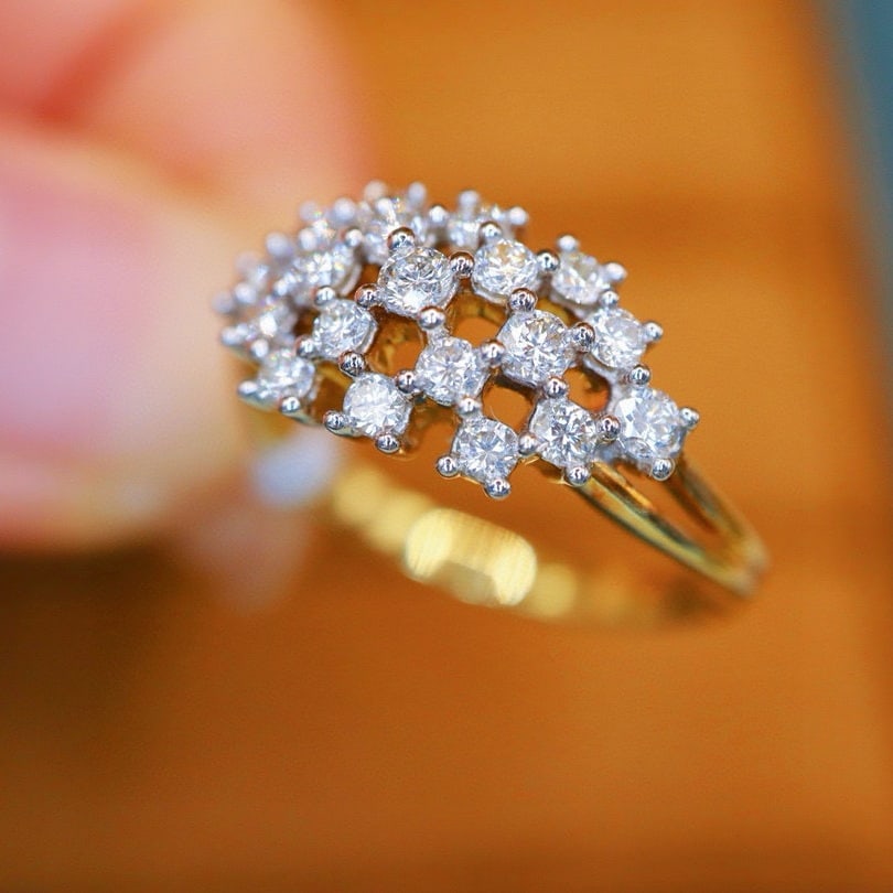 14k Gold 0.58 Ct Natural H Diamond Ring - 3