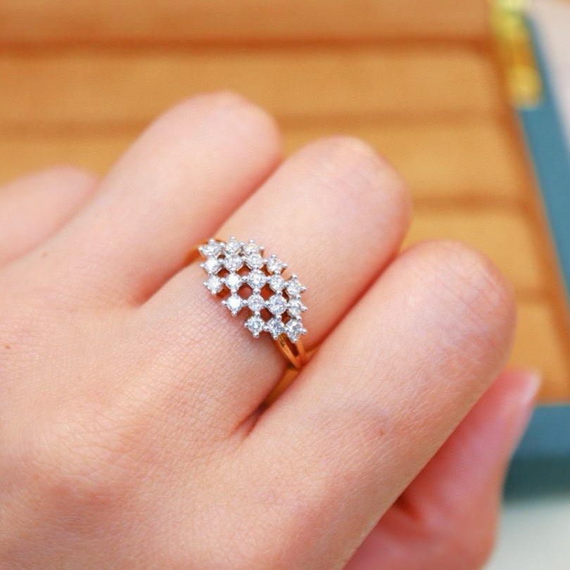 14k Gold 0.58 Ct Natural H Diamond Ring - 6