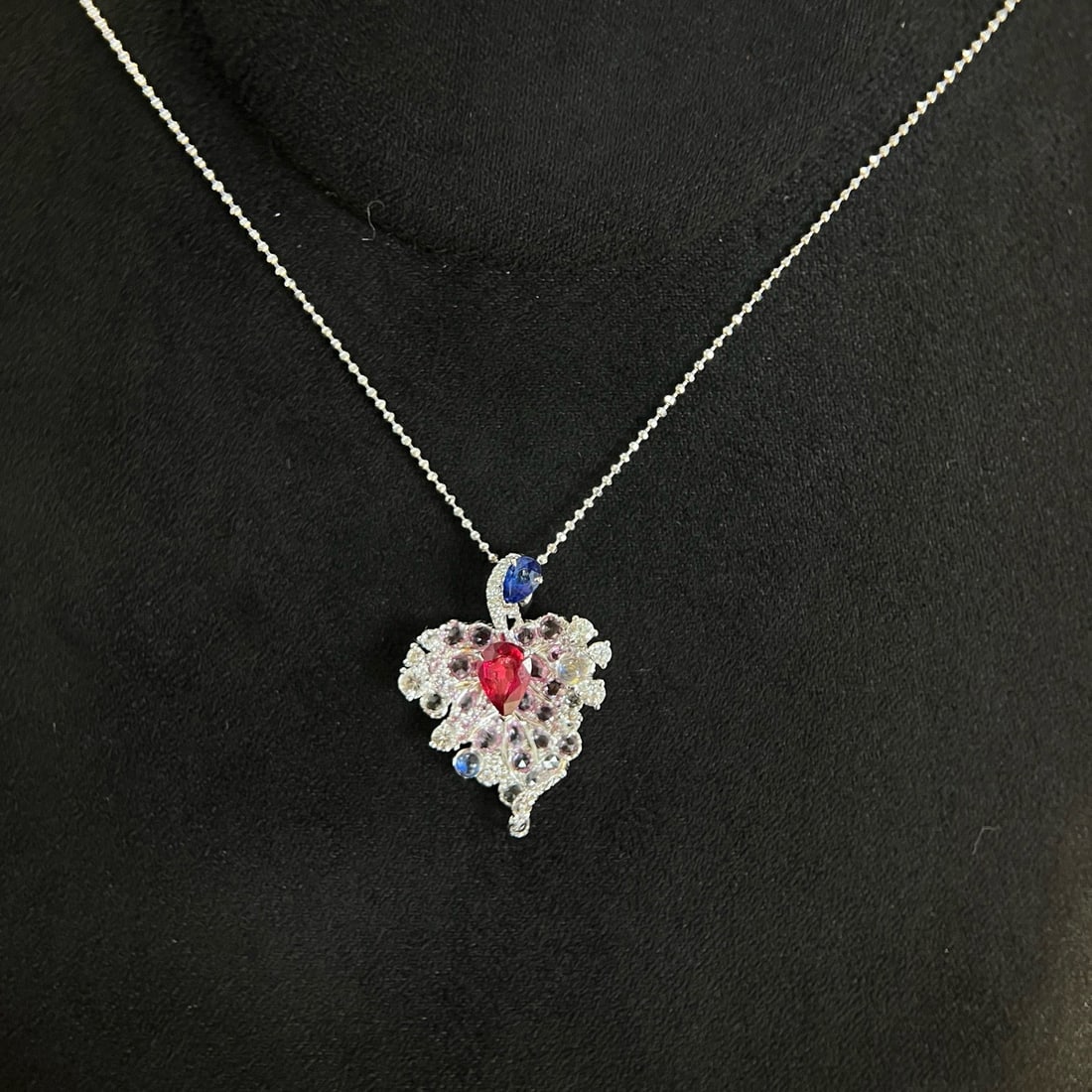 14k Gold 2.25 Ctw Natural Ruby & Sapphire Pendant( Without Chain ): Ref:230936182 // gold content:14k gold // main gemstone:ruby // shape:pear // carat weight:0. 67ct // color:red // treatment:natural // // adjacent gemstone 2 : sapphire // shape:multiply // carat