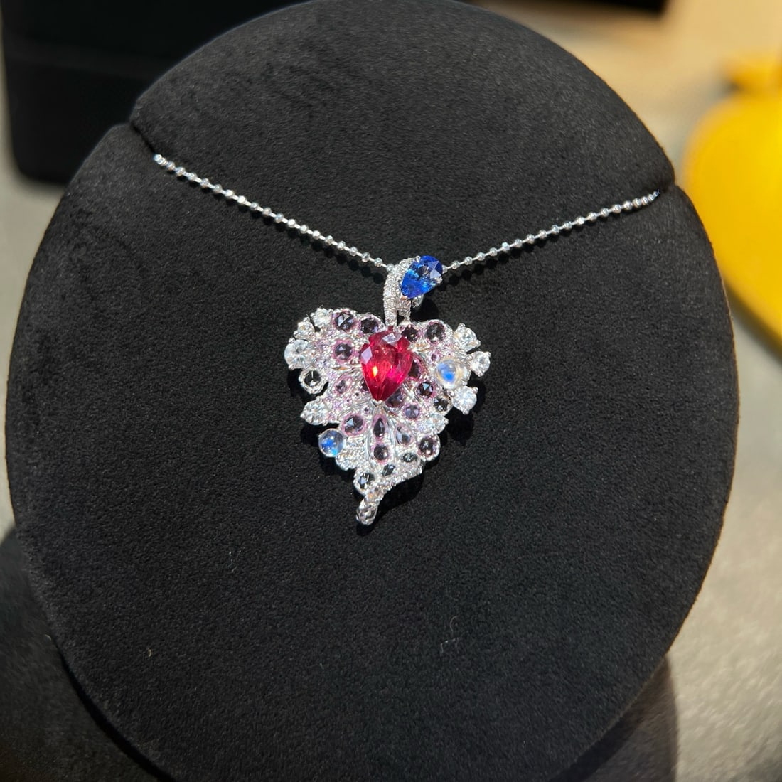 14k Gold 2.25 Ctw Natural Ruby & Sapphire Pendant( Without Chain ) - 2