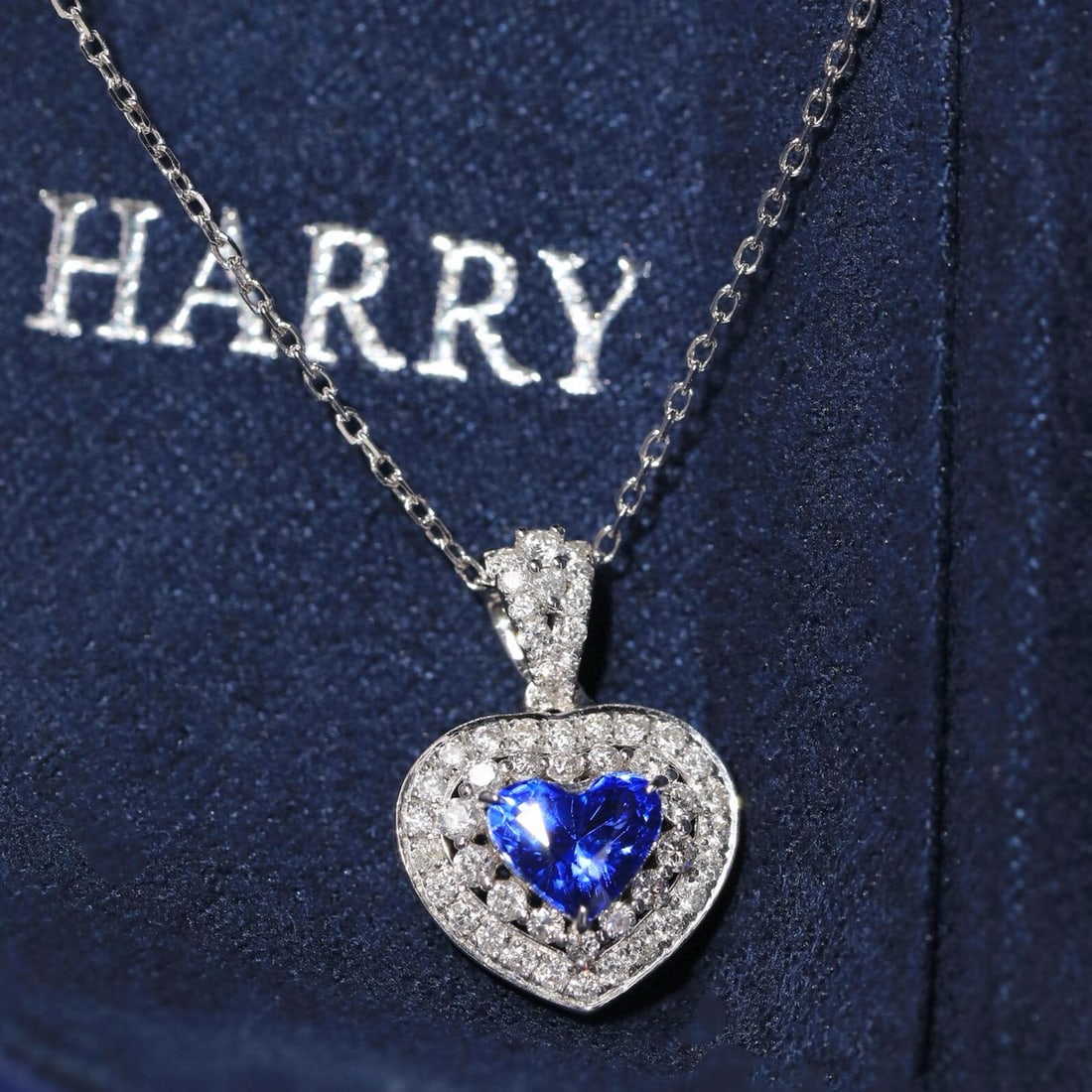 14k Gold 1.00 Ct Natural Sapphire & Diamond Pendant( Without Chain ) - 7