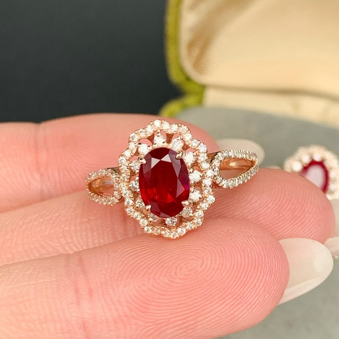14k Gold 1.51 Ctw Natural Ruby & Diamond Ring - 4