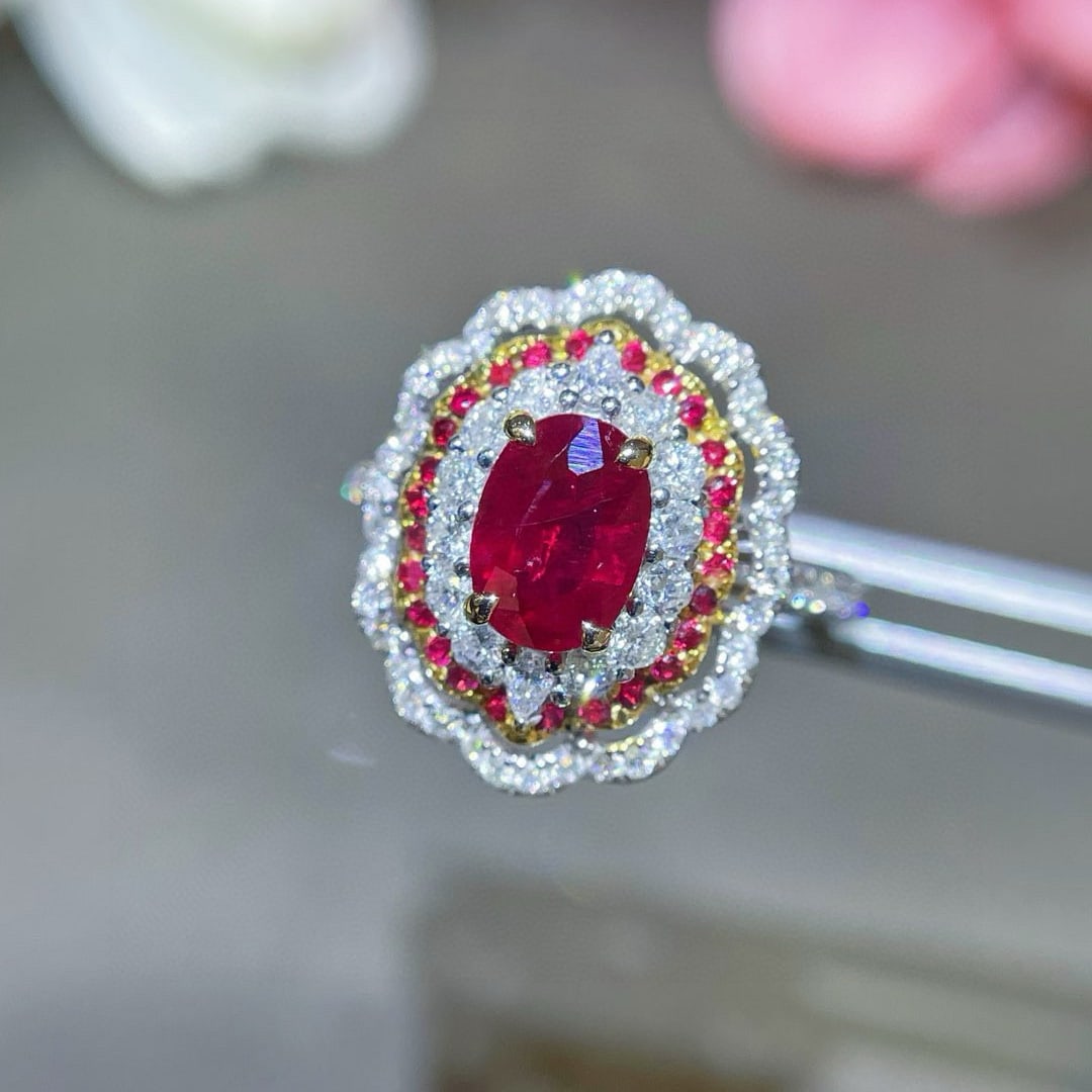 14k Gold 1.77 Ctw Natural Ruby & Diamond Ring - 2