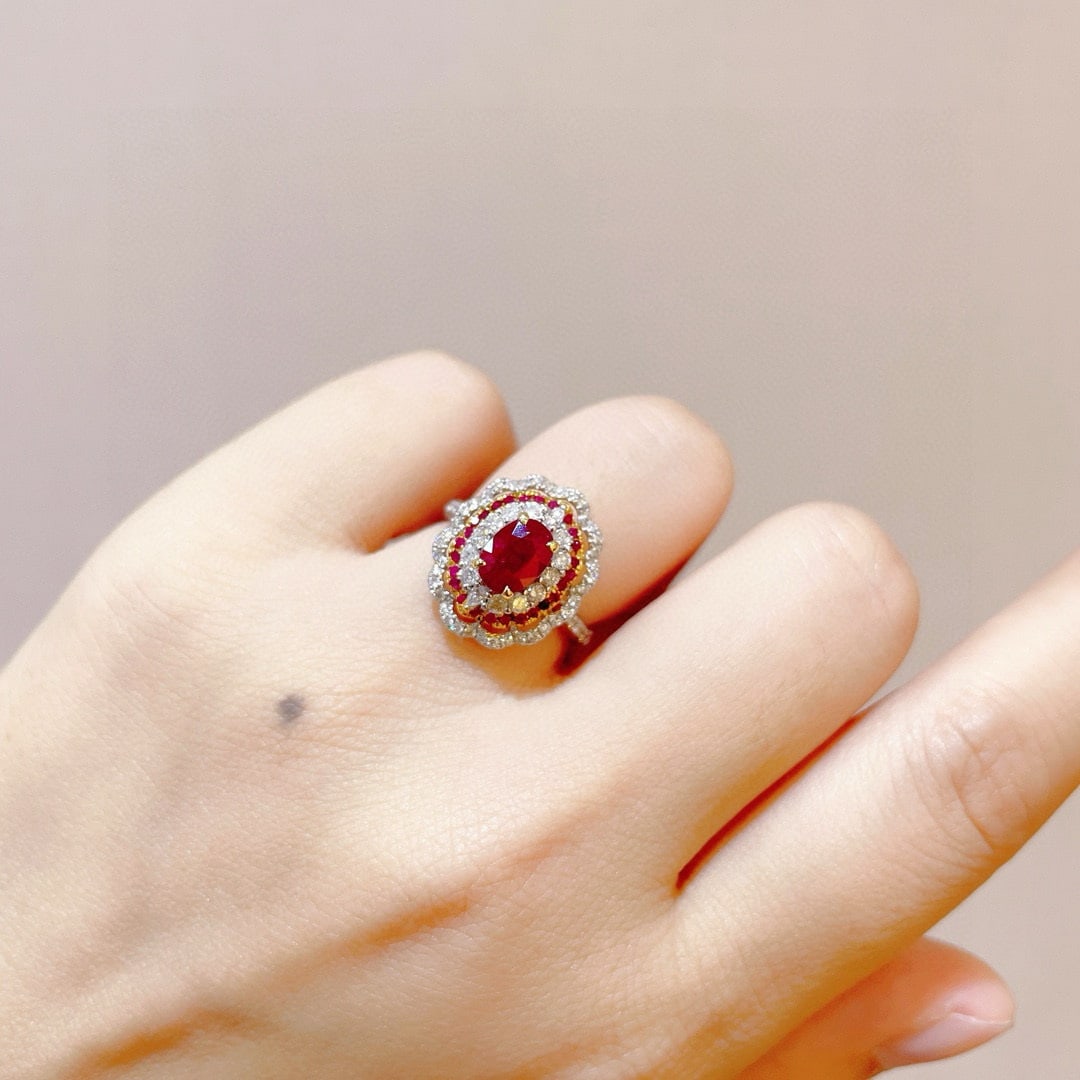 14k Gold 1.77 Ctw Natural Ruby & Diamond Ring - 4