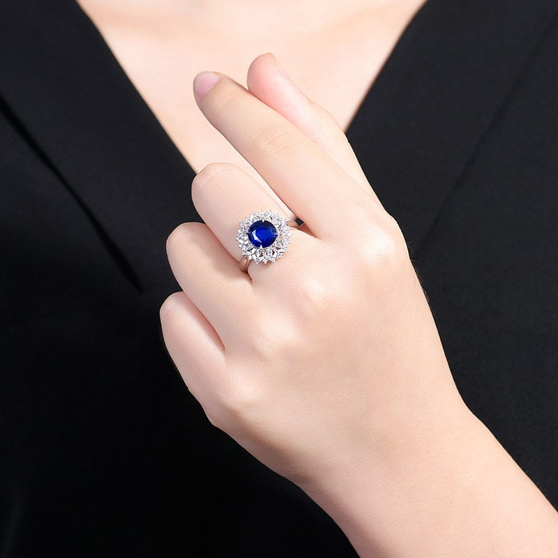 14k Gold 2.48 Ctw Natural Sapphire & Diamond Ring/pendant( Without Chain ) - 7