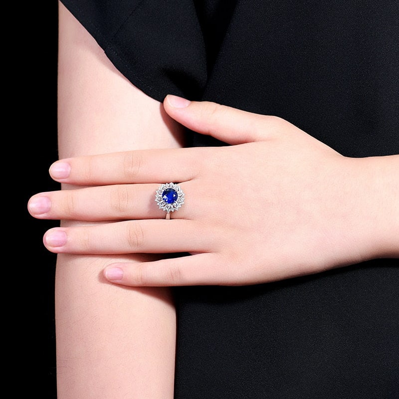 14k Gold 2.48 Ctw Natural Sapphire & Diamond Ring/pendant( Without Chain ) - 9