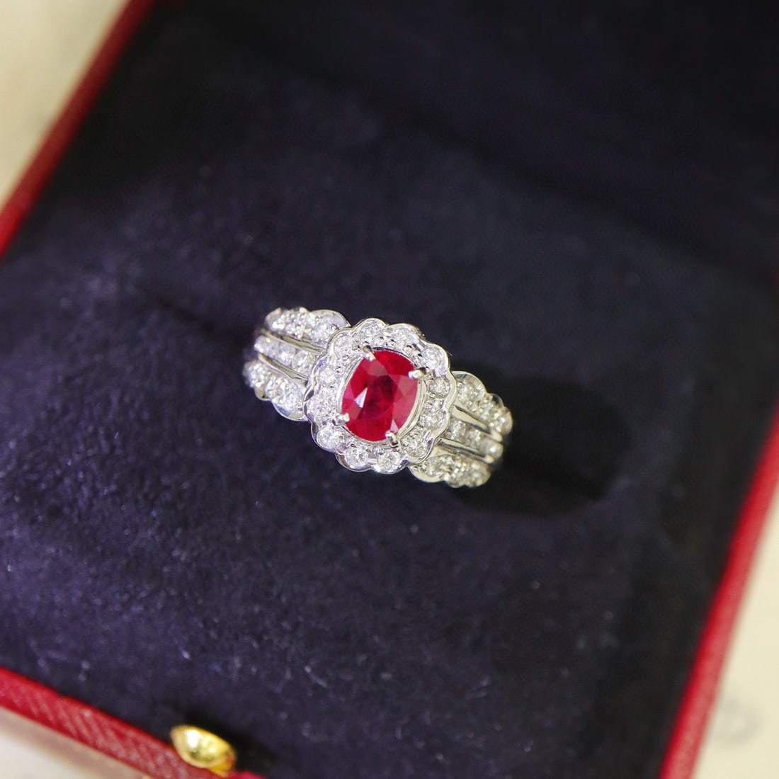 14k Gold 1.36 Ctw Natural Ruby & Diamond Ring - 5