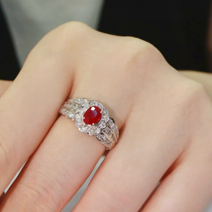 14k Gold 1.36 Ctw Natural Ruby & Diamond Ring - 7