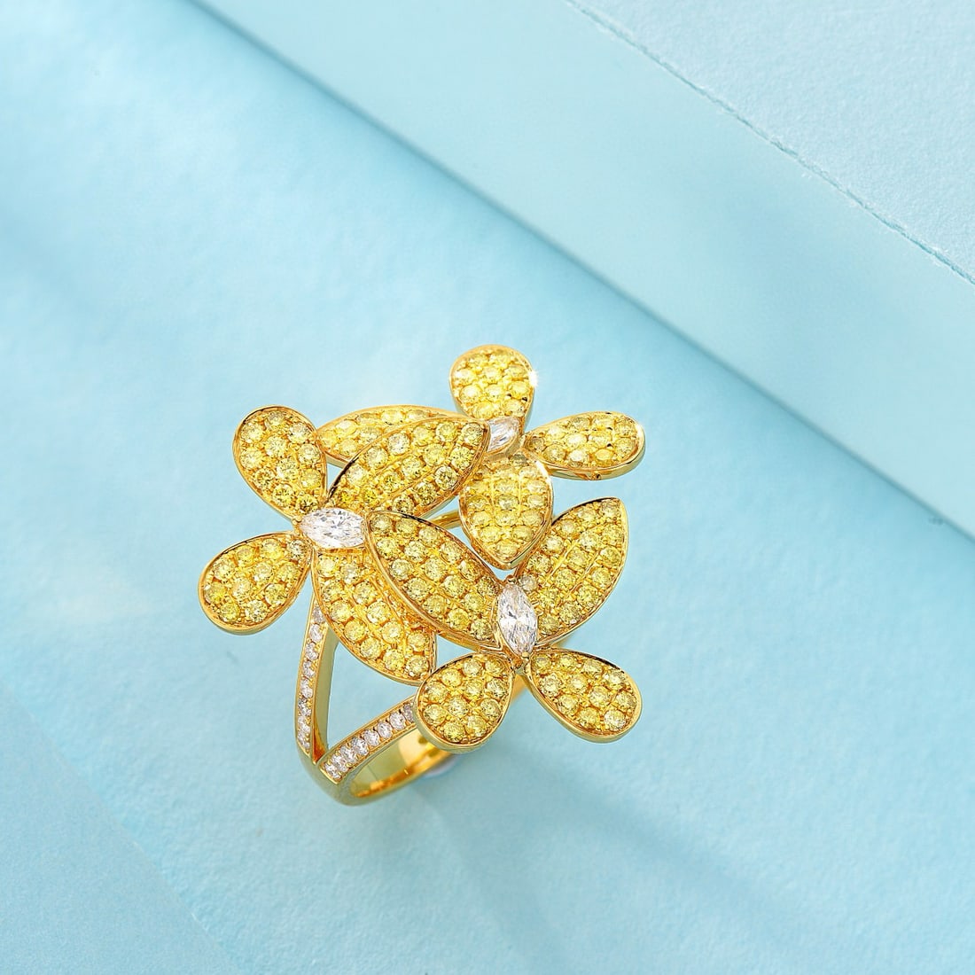 14k Gold 1.69 Ctw Natural Yellow Diamond & Diamond Ring: Ref:230936263 // gold content:14k gold // ring size:7. 25us // // main gemstone:yellow diamond // shape:round // carat weight:1. 26ct // color:yellow // treatment:natural // cut grade:g // //