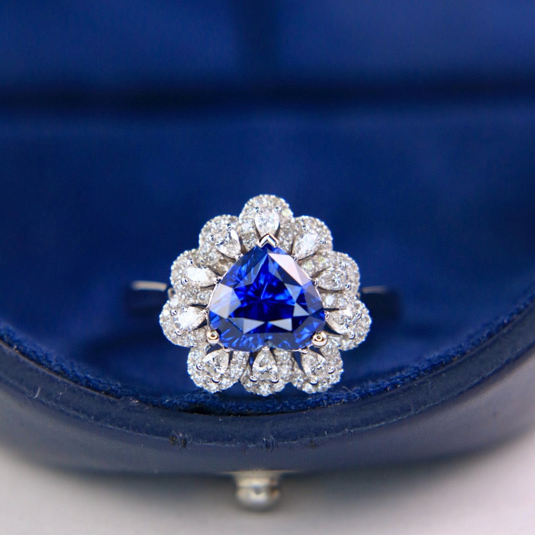 14k Gold 3.04 Ctw Natural Sapphire & Diamond Ring/pendant( Without Chain ) - 2