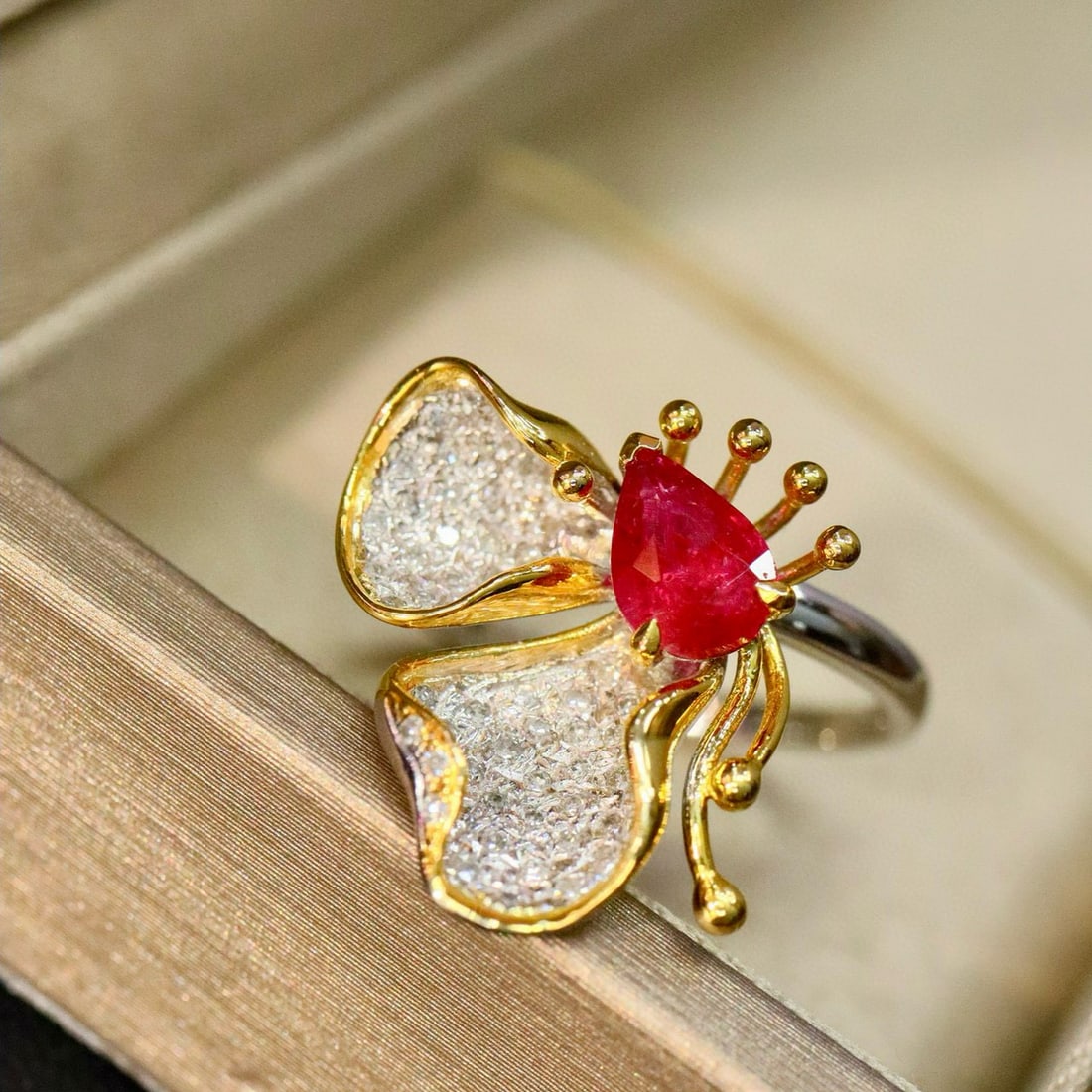 14k Gold 1.17 Ctw Natural Ruby & Diamond Ring - 2