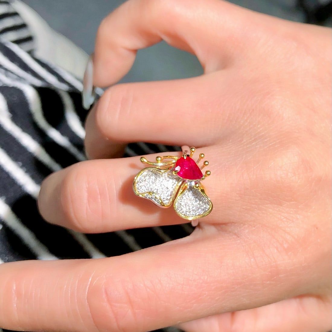 14k Gold 1.17 Ctw Natural Ruby & Diamond Ring - 5