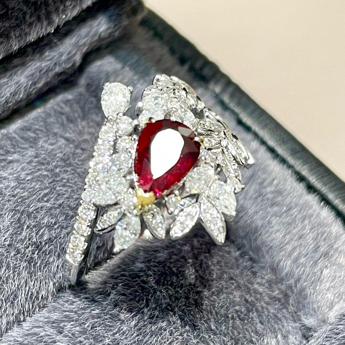 14k Gold 1 Ct Natural Ruby & Diamond Ring - 2