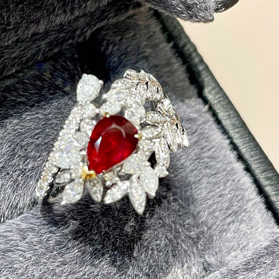 14k Gold 1 Ct Natural Ruby & Diamond Ring - 3