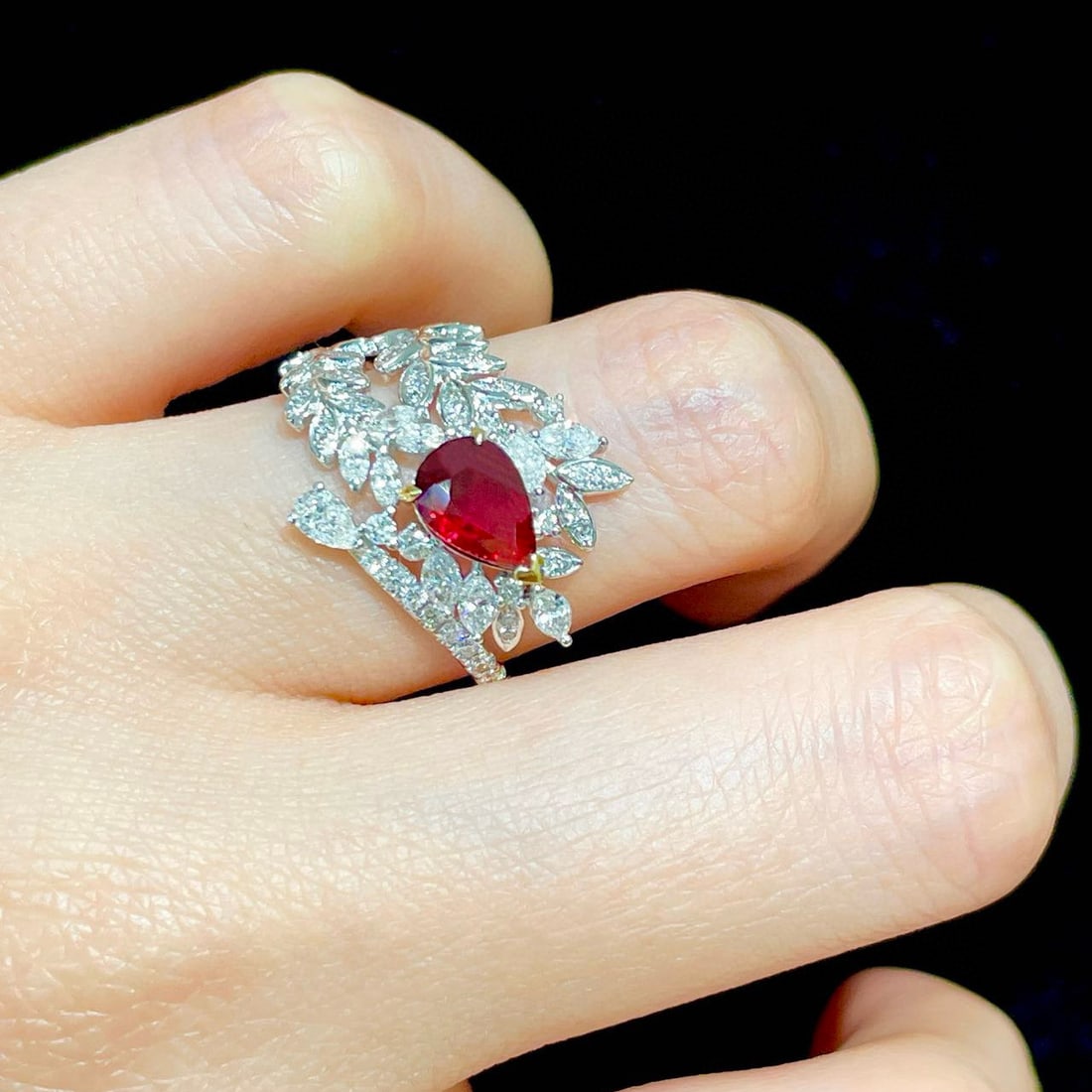 14k Gold 1 Ct Natural Ruby & Diamond Ring - 4