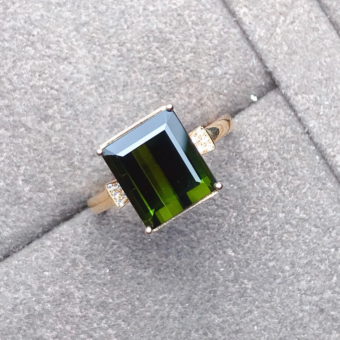 14k Gold 4.53 Ctw Natural Tourmaline & Diamond Ring - 3