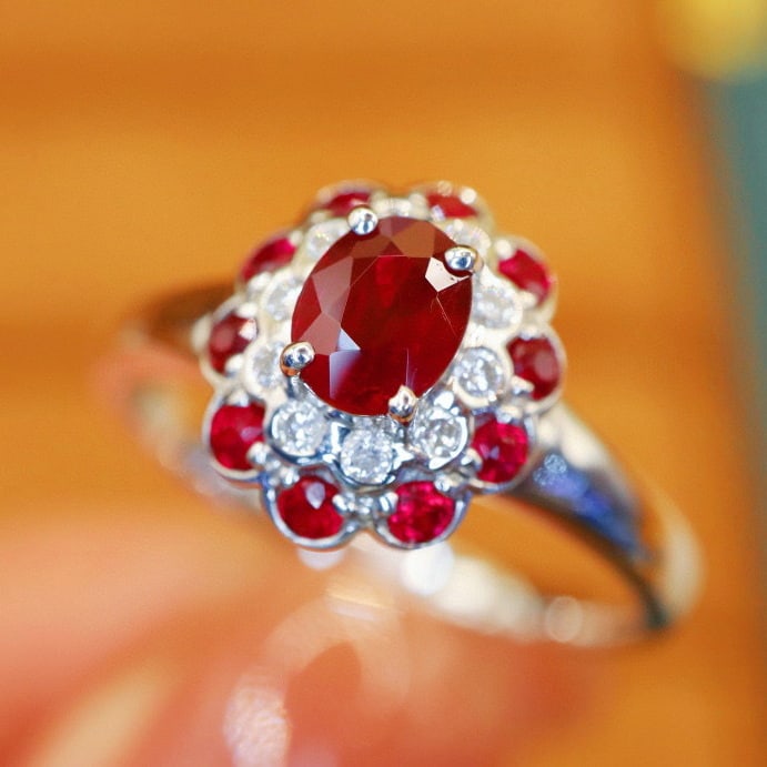 14k Gold 0.81 Ctw Natural Ruby & Diamond Ring - 2